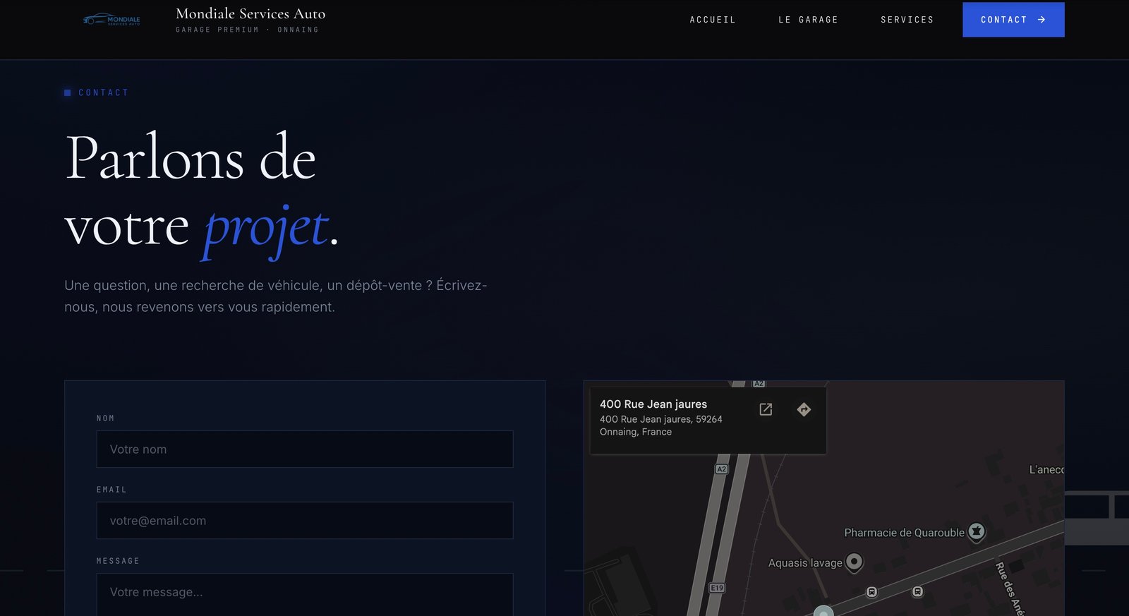 Site Mondiale Services Auto — garage à Onnaing